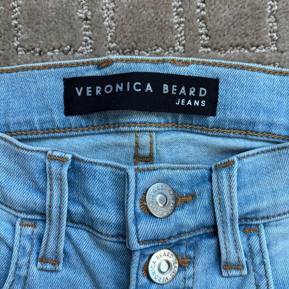 Veronica Beard Carolyn Baby Boot High Rise Jeans Women's Sz 25 Button Fly Light - Picture 3 of 9